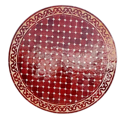 Marokkanischer Mosaiktisch Rotbraun 100cm