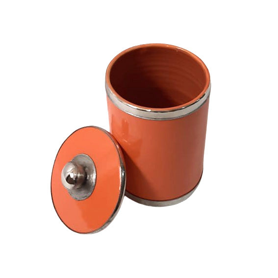 Marokkanische Keramikdose | Orange | 14cm