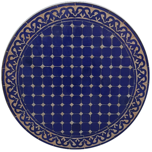 Marokkanischer Mosaiktisch Blau Ludeja 100 cm