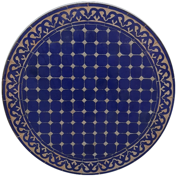 Marokkanischer Mosaiktisch Blau Ludeja 100 cm