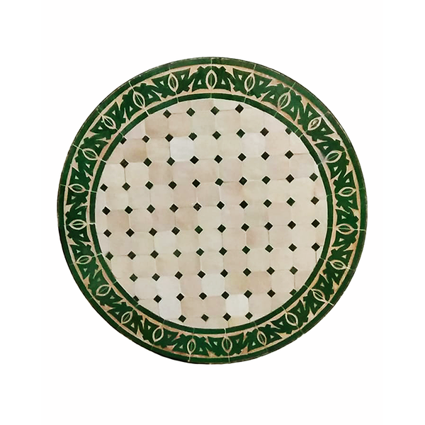 Marokkanischer Mosaiktisch Weiß Grün 70 cm