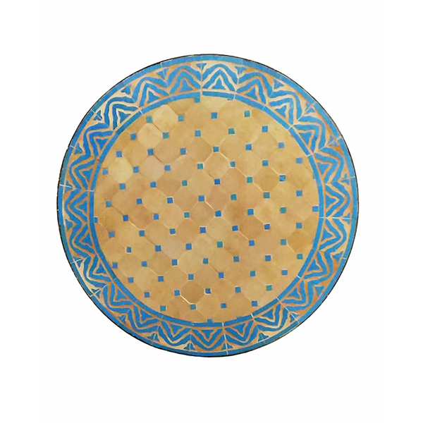Marokkanischer Mosaiktisch Hellblau Natur 70 cm