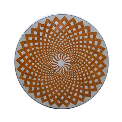 Moroccan mosaic table ochre lotus 80 cm 