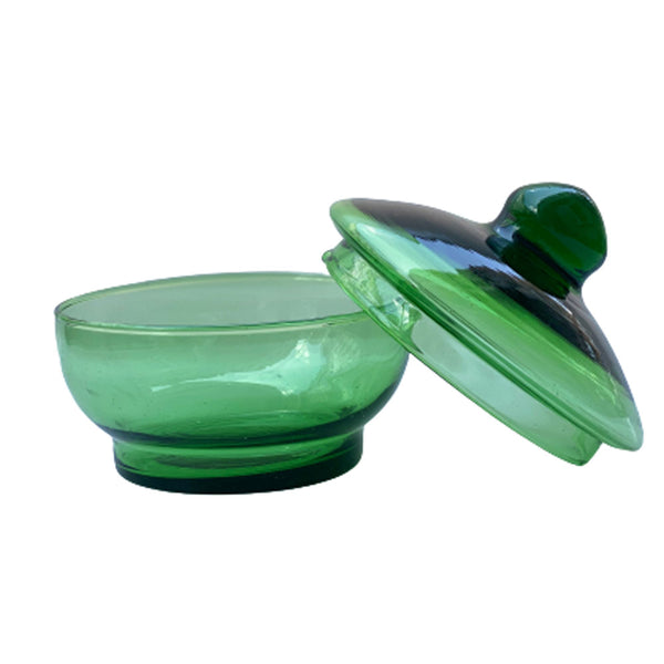 mouth-blown glass jar Beldi Green