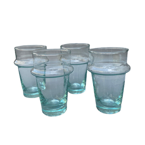 4 mundgeblasene Gläser Glasklar Beldi 10cm