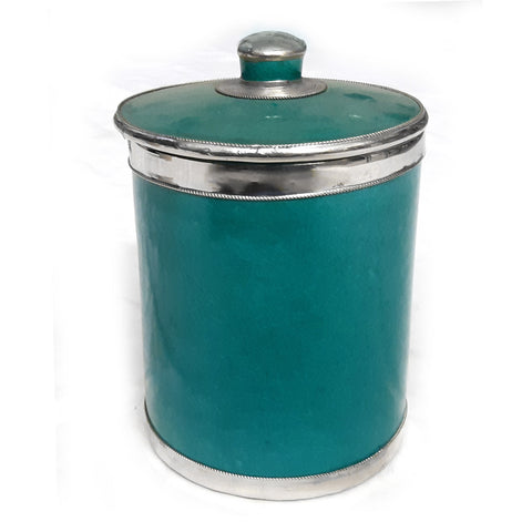 Moroccan ceramic jar turquoise 17cm