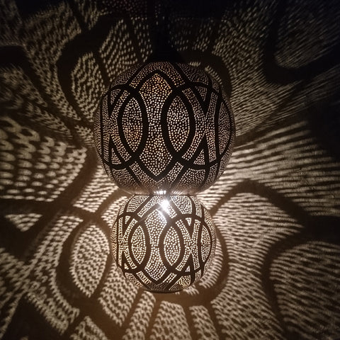 Moroccan ball lamp "Double Balle" | Brass | H:75cm