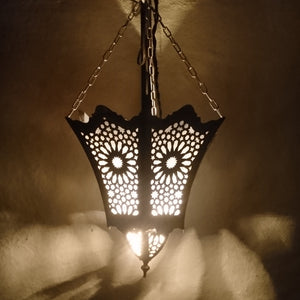 Marokkanische Hängeleuchte "Königslampe" | Silber | H:30cm
