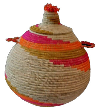 Berberkorb Bunt | Bast | H:55cm
