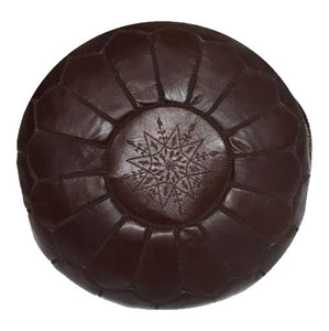 Leder Pouf Schokolade | Ø:50cm