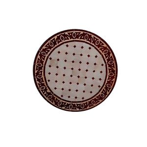 Marokkanischer Mosaiktisch Weinrot Weiß Medina 60 cm