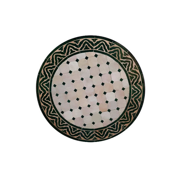 Marokkanischer Mosaiktisch Weiß Grün Maghreb 60 cm