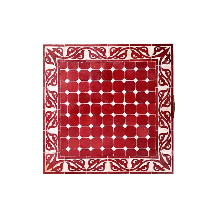 Moroccan mosaic table 60x60cm wine red Marwan
