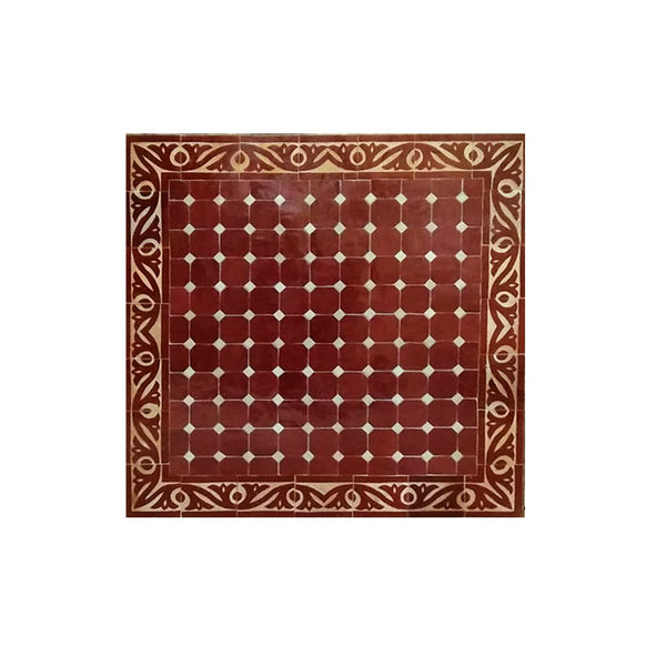 Moroccan mosaic table 70x70cm wine red Marwan