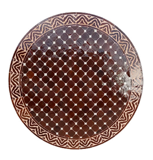 Moroccan Mosaic Table Brown 100cm
