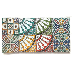 Marokkanische Patchwork Fliesen 8er Set | Bunt | 10 x 10