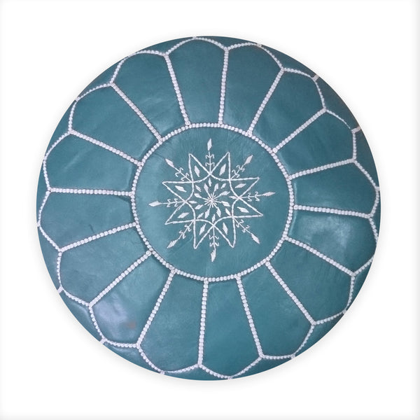 Leder-Pouf Azur Ø:50cm