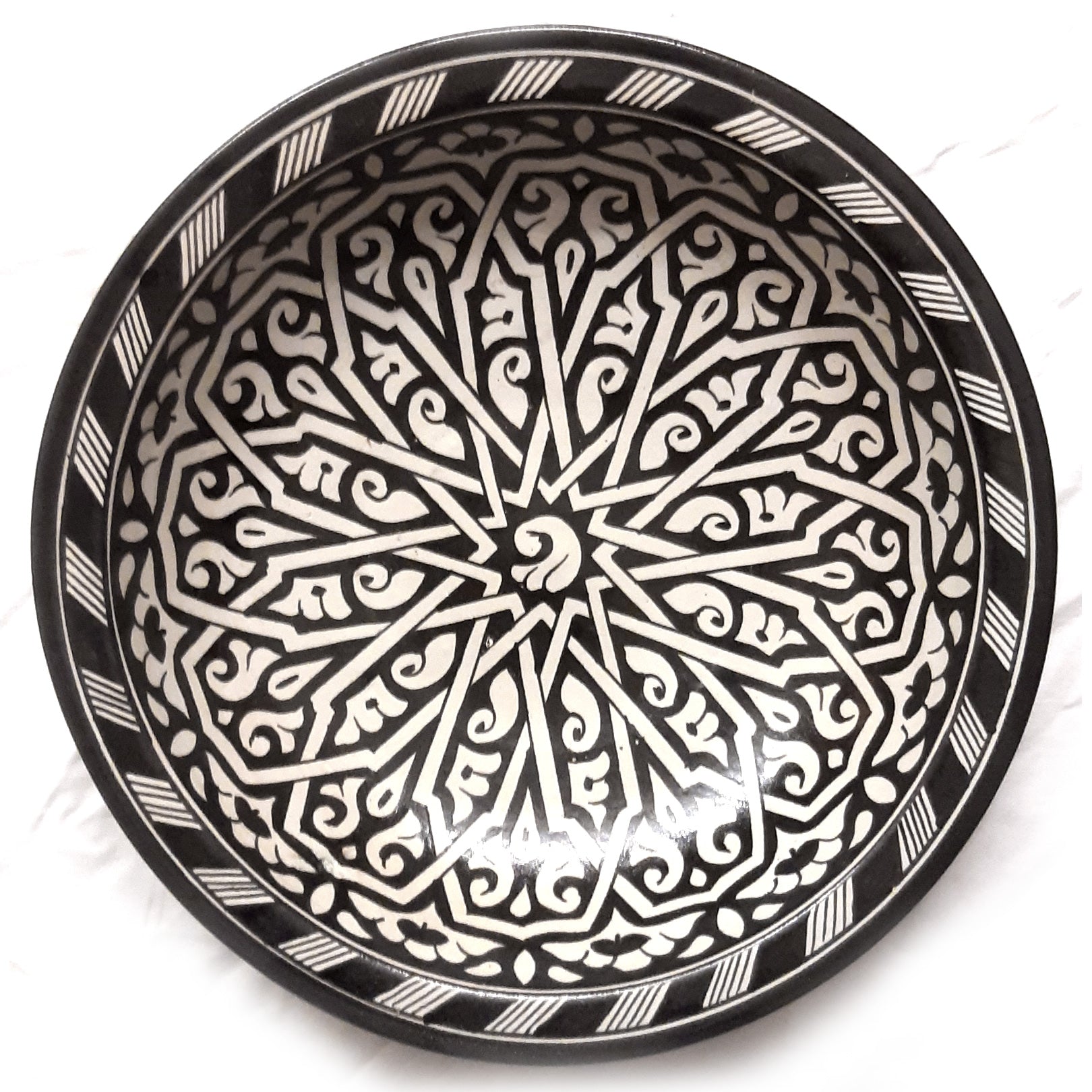 Marokkanische Teller "Beldi" Schwarz Ø:35cm