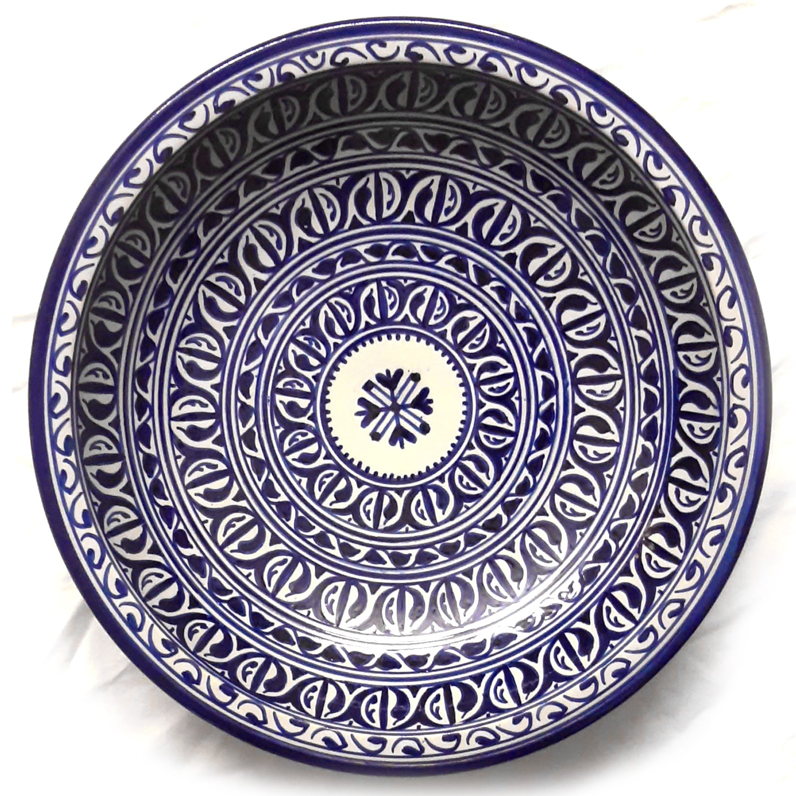 Marokkanische Teller "Beldi" Blau Ø:35cm