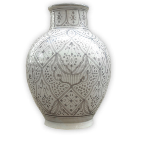 Marokkanische Vase grau