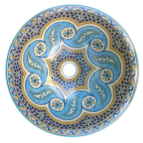 Marokkanisches Keramikwaschbecken Vintage 40cm