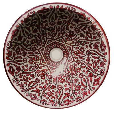 Marokkanisches Waschbecken Flore | Rotbraun | Ø40cm