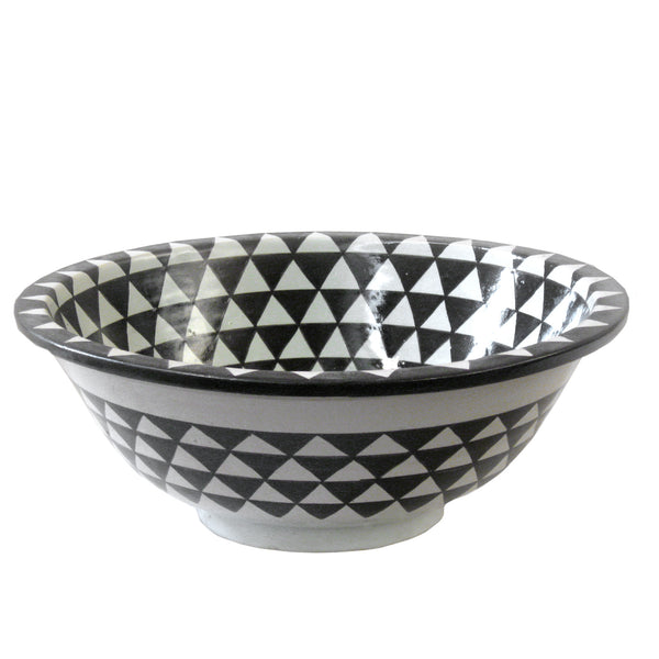 Orientalisches Keramikwaschbecken Weiß Schwarz 40cm